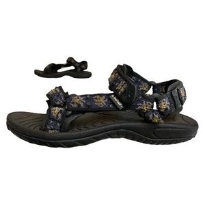 Teva Terra Fi 5 Lite Hiking Sport Sandal Blue Floral Hook & Loop Womens Size 6